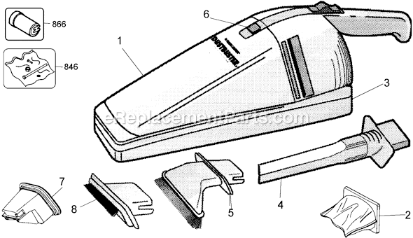 Page A Diagram and Parts List for DB350  Black and Decker Hand Vacuum